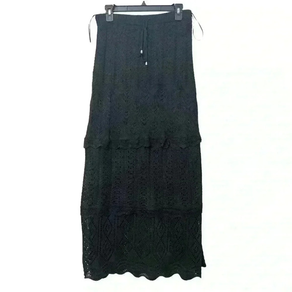 NWT Solitaire Sleeveless Crochet Top and Maxi Skirt Set, Size L - Black - Picture 4 of 6